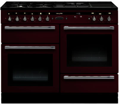 RANGEMASTER  Hi-Lite 110 Dual Fuel Range Cooker - Cranberry & Chrome